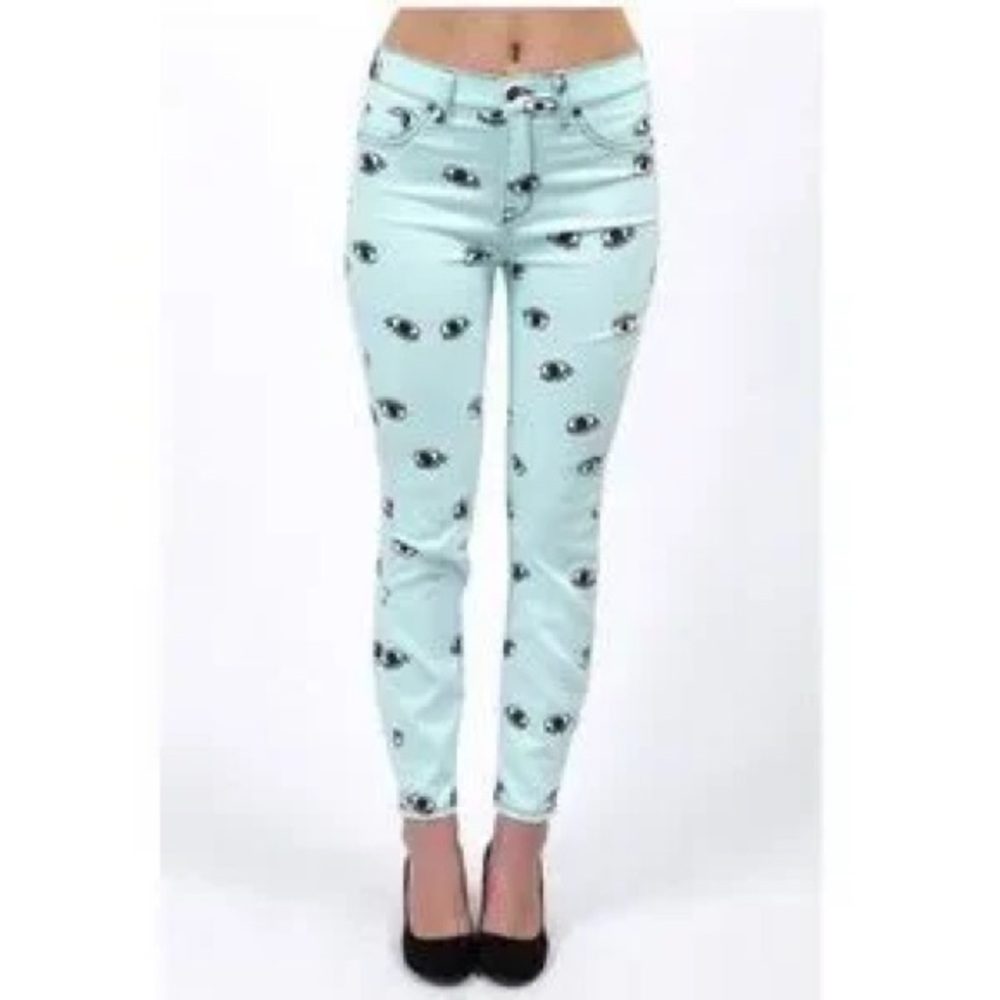 Pistola evil eye jeans light turquoise